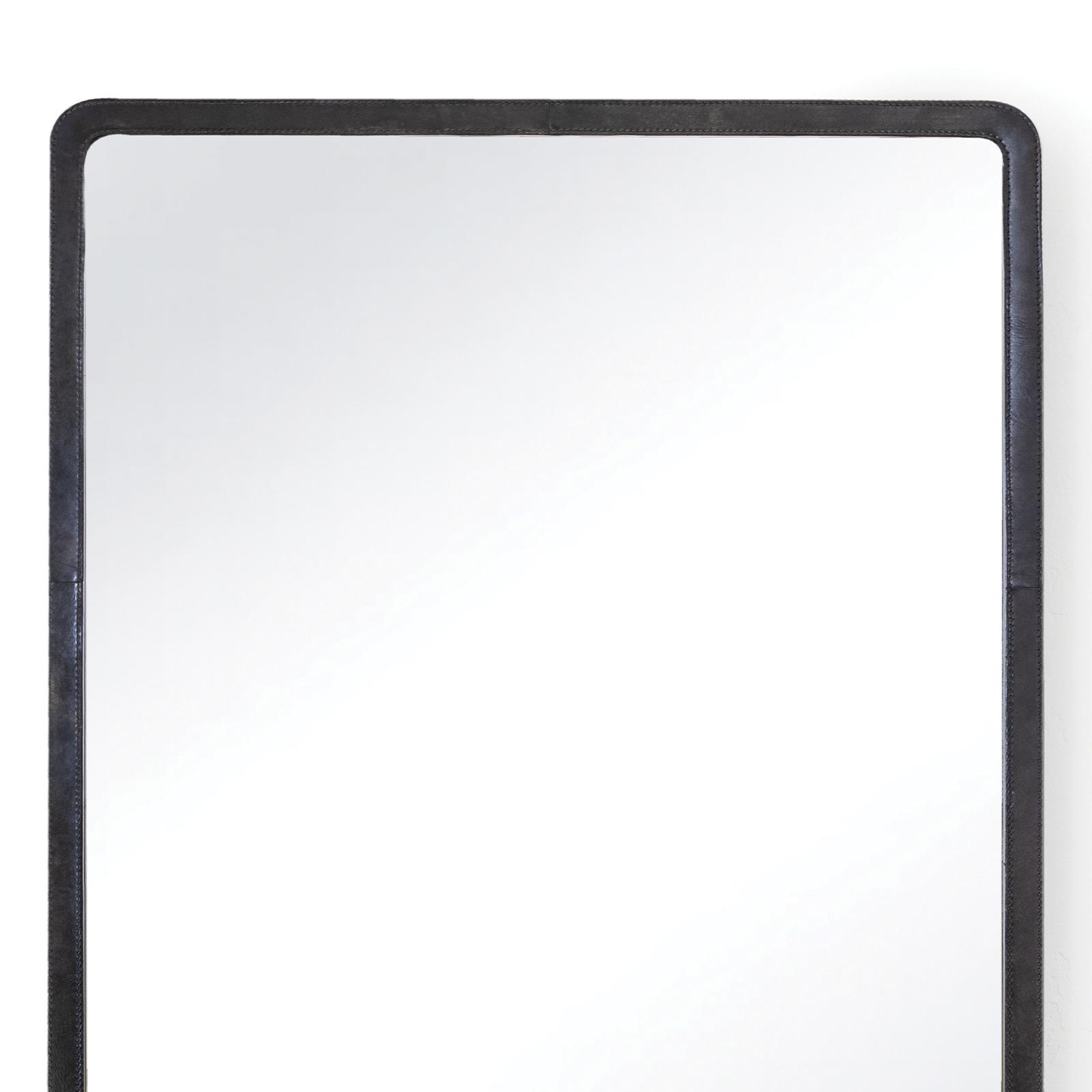 Knox Leather Rectangle Mirror (Black) | Regina Andrew Detroit